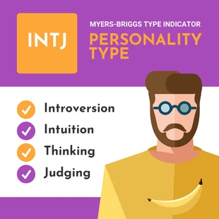 Free  Template: Acronimo del tipo di personalità INTJ Post su Instagram