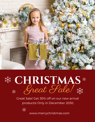 Free  Template: Red Christmas Great Sale Flyer
