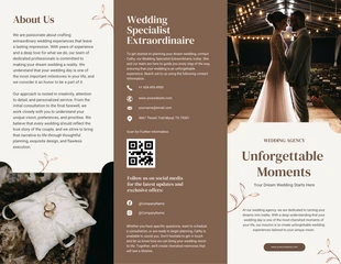 Free  Template: White and Brown Wedding Tri Fold Brochure