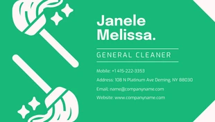 Green And White Simple Cleaning Services Business Card - Página 2