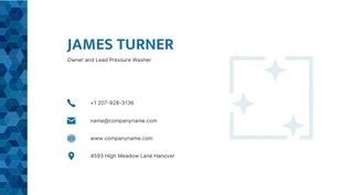 White And Blue Modern Geometric Pattern Residential Pressure Washing Business Card - Seite 2