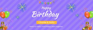 Free  Template: Bannière Simple Violet Happy Birthday