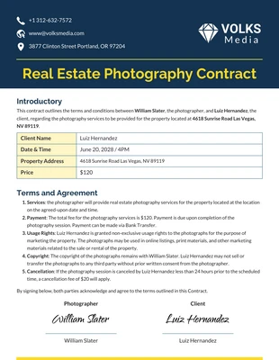 business  Template: Real Estate Photography Contract
