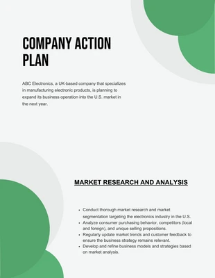 Free  Template: Clean Green And Gray Action Plan