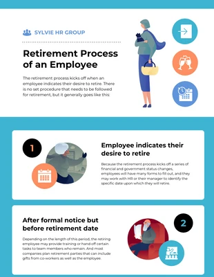 business  Template: Infográfico do processo de aposentadoria de funcionários