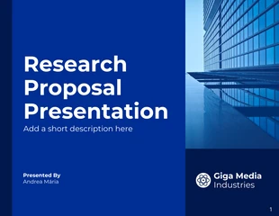 Free  Template: Blue And Navy Simple Modern Proposal Research Presentation