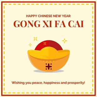 Free  Template: Tarjeta de año nuevo chino tradicional