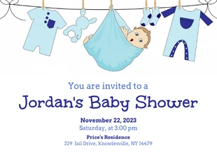 Free  Template: Invitación sencilla para baby shower