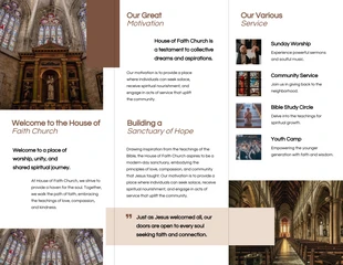 Brown Elegant Church Trifold Brochure - صفحة 2