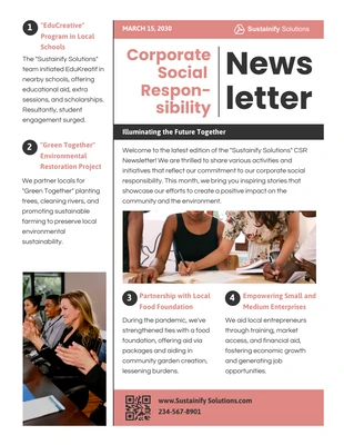premium  Template: Corporate Social Responsibility Newsletter