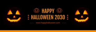 Free  Template: Bannière Halloween Simple Noir Et Orange