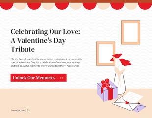 Free  Template: Presentación de San Valentín de página de continuidad simple con línea de tiempo