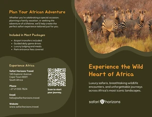 premium Template: Brochure di viaggio sui safari africani