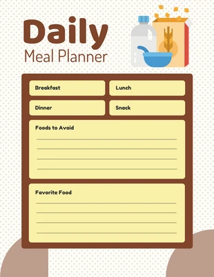 Free  Template: White and Brown Meal Planner