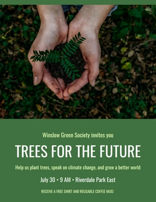 Free  Template: Pôster do evento de plantio de árvores