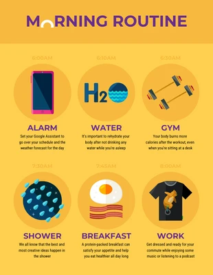 Free  Template: Morning Routine Infographic