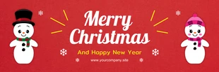 Free  Template: Ilustración lúdica en rojo y blanco Banner Feliz Navidad