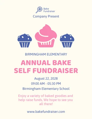 Free  Template: Light Yellow Cute Annual Bake Sale Flyer
