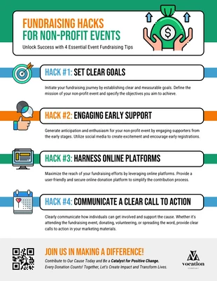 Free  Template: Fundraising Hacks for Non-Profit Events Infographic