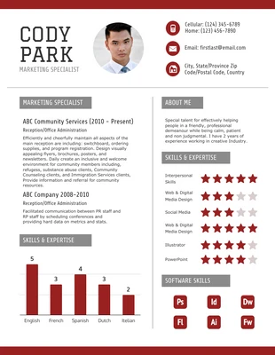 Free  Template: Rouge Resume