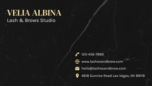 Black And White Modern Marble Lash Business Card - Pagina 2