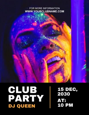 Free  Template: Folleto de fiesta de club moderno colorido negro
