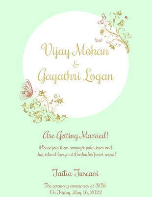 premium  Template: Light Green Wedding Invitation
