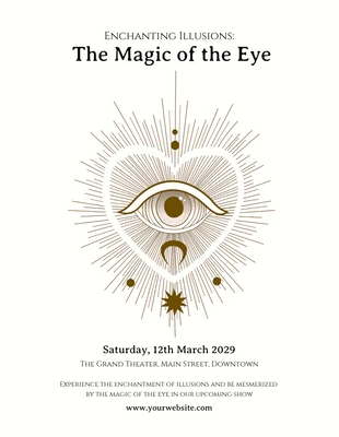 Free  Template: Grey The Magic of The Eye Show Poster Template