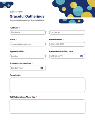 premium  Template: Blue And Yellow Minimalist Modern Business Form