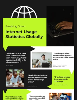 Free  Template: Black, Green, And White Technology Infographic