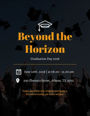 Free  Template: Black And Yellow Simple Photo Congratulations Graduation Day Poster