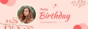 Free  Template: Pink Banner Happy Birthday