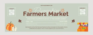 Free  Template: Soft Green and Orange Pumpkin Farmers Market Banner