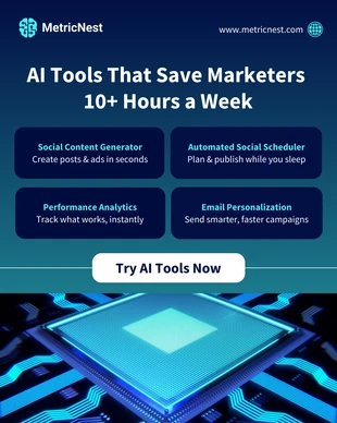 Free accessible Template: Plantilla de redes sociales de marketing de inteligencia artificial en Facebook