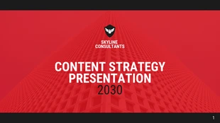 premium  Template: Apresentação da estratégia de conteúdo vermelho