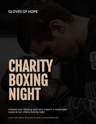 Free  Template: Black Modern Charity Boxing Night Poster