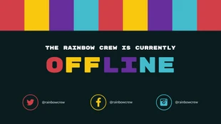 premium  Template: Banner do Twitch off-line do arco-íris