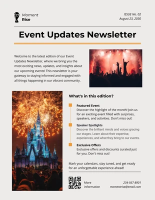 premium  Template: Newsletter sugli aggiornamenti degli eventi