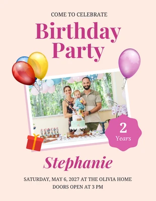 Free  Template: Flyer d'anniversaire gratuit
