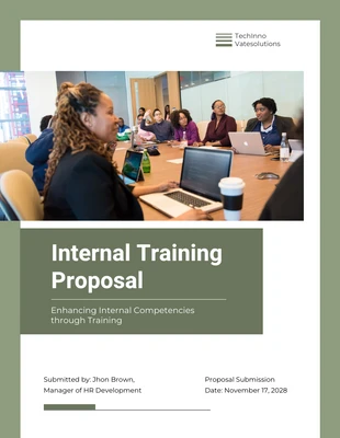 Free  Template: Green Internal Training Proposal
