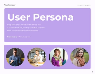 Free  Template: Presentación de la Persona de Usuario en blanco y púrpura