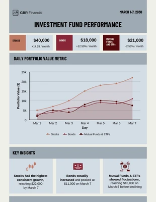 premium  Template: Infografía de rendimiento de cartera de inversiones