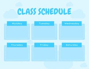 Free  Template: Baby Blue Cute Illustration Class Schedule Template