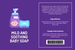 Free  Template: Dark Purple Simple Illustration Soap Label