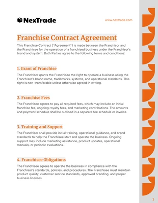 Free interactive Template: Modèle de contrat de franchise