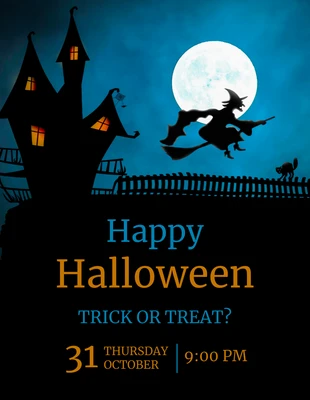 business  Template: Blue Happy Halloween Poster