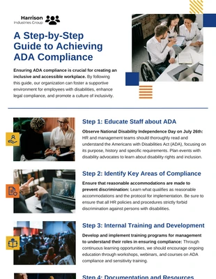 premium and accessible Template: Steps to Achieve ADA Compliance Infographic