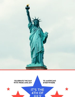 Free  Template: Pinterest Post sobre la Estatua de la Libertad el 4 de julio