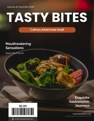 Free  Template: Capa de revista fotográfica minimalista e simples de comida