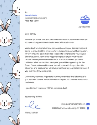 Free  Template: White And Blue Cute Illustration Business Letterhead